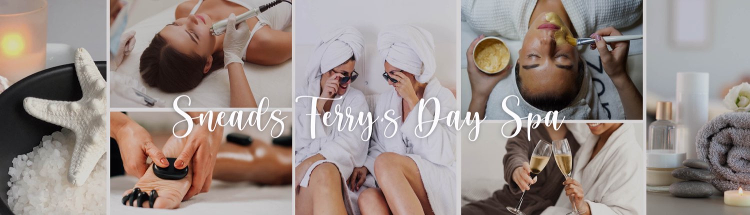 Bluewater Wellness spa collage — facials, massage, body treatments and relaxation in Sneads Ferry